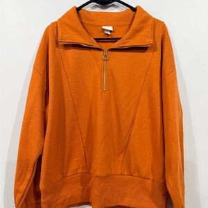 a new day Orange Half-Zip Sweatshirt